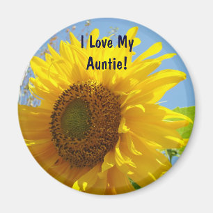 Íman Eu amo meu Auntie! girassóis amarelos dos ímãs