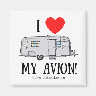 Íman EU AMO meu Avion!-Vintage Fan Front 50-70