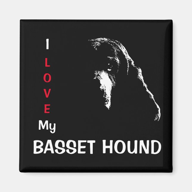 Íman Eu Amo Meu Basset Hound (Frente)