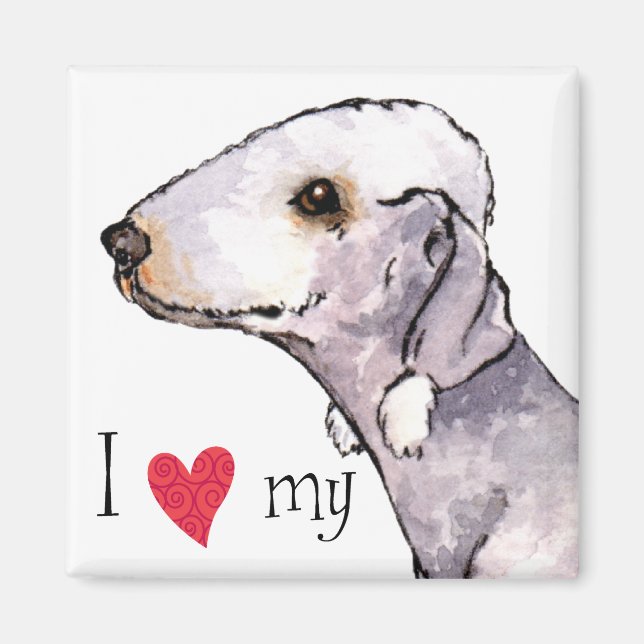 Íman Eu amo meu Bedlington Terrier (Frente)