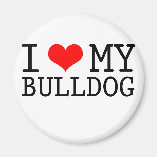Íman Eu Amo Meu Buldogue (Frente)