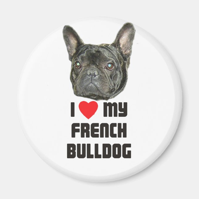 Íman Eu Amo Meu Buldogue Francês (Frente)