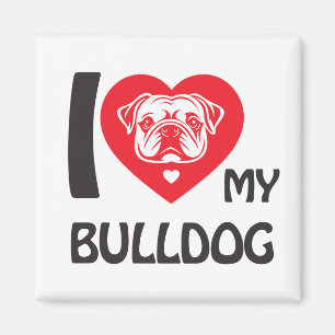 Íman Eu Amo Meu Bulldog - Engraçado E Bonito Presente D