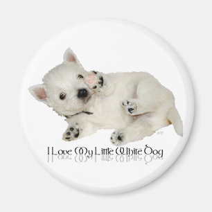 Íman Eu Amo Meu Cachorrinho Branco - Filhote Westie