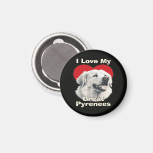 Íman Eu amo meu cachorro Grandes Pirenéus