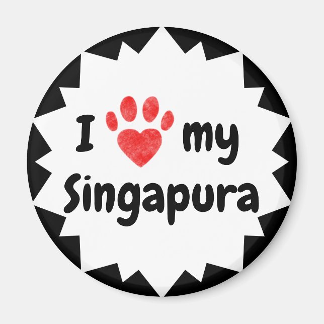 Íman Eu Amo Meu Caco De Singapura (Frente)