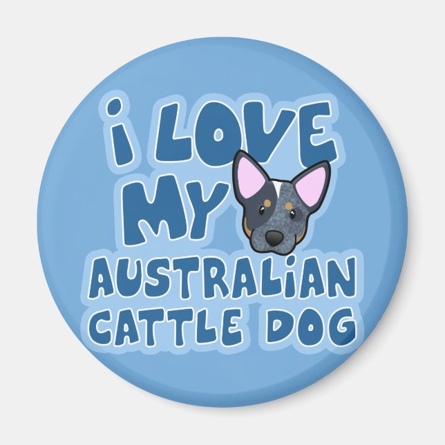 Íman Eu Amo Meu Cão De Bovinos Australiano (Frente)