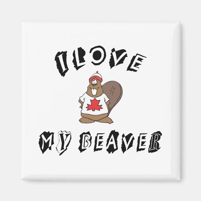 Íman Eu Amo Meu Castor Canadiano (Frente)