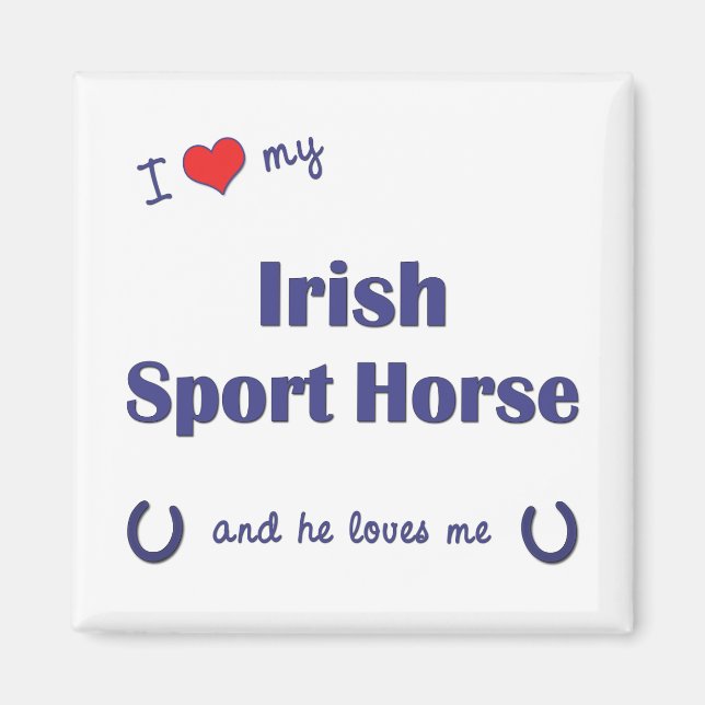 Íman Eu Amo Meu Cavalo Esportivo Irlandês (Cavalo Mascu (Frente)