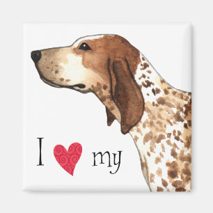 Íman Eu amo meu Coonhound do inglês americano