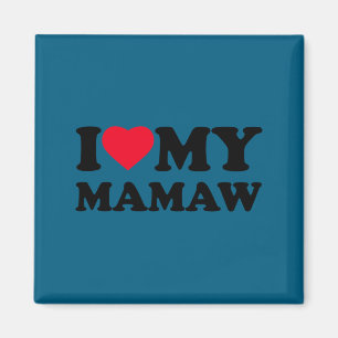 Íman Eu Amo Meu Coração de Mamaw Avó Família Manga Long