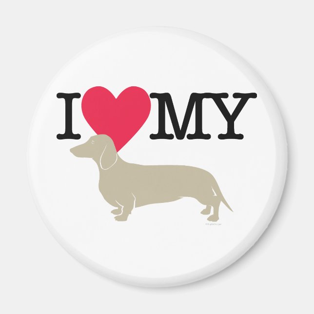 Íman Eu Amo Meu Dachshund! (Frente)
