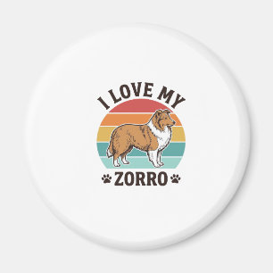 Íman Eu Amo Meu Design Vintage do Zorro Amante de Cacho