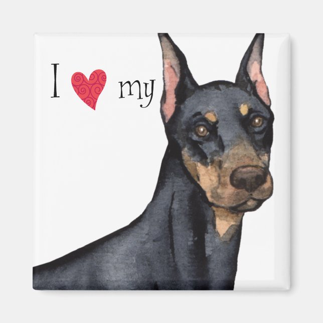 Íman Eu amo meu Doberman (Frente)