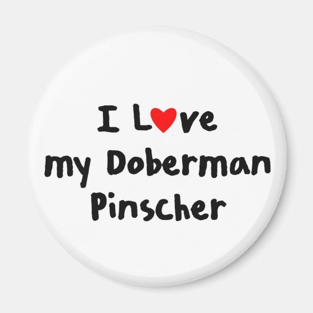 Íman Eu amo meu doberman Pinscher (Frente)