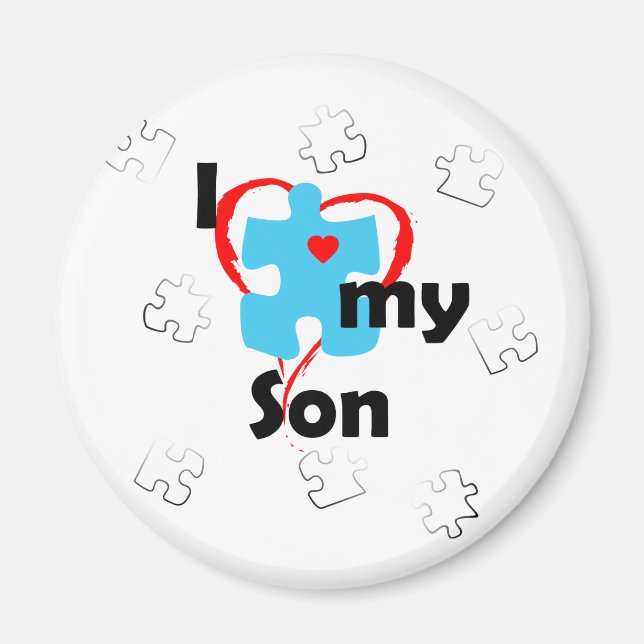 Íman Eu Amo Meu Filho - Autismo (Frente)