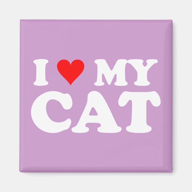 Íman Eu Amo Meu Gato (Frente)
