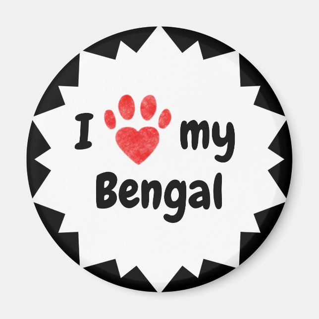 Íman Eu Amo Meu Gato Bengala (Frente)