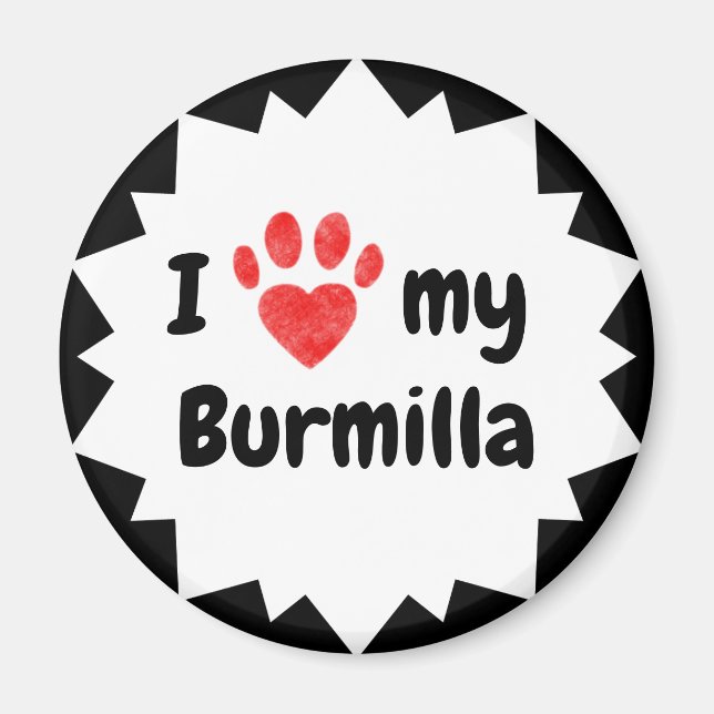 Íman Eu Amo Meu Gato Burmilla (Frente)