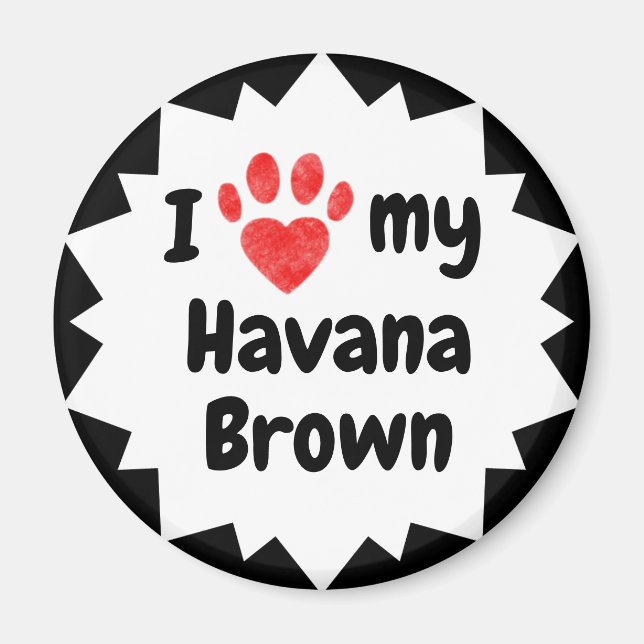 Íman Eu Amo Meu Gato De Havana Brown (Frente)