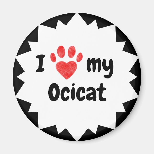 Íman Eu Amo Meu Gato De Ocicat (Frente)
