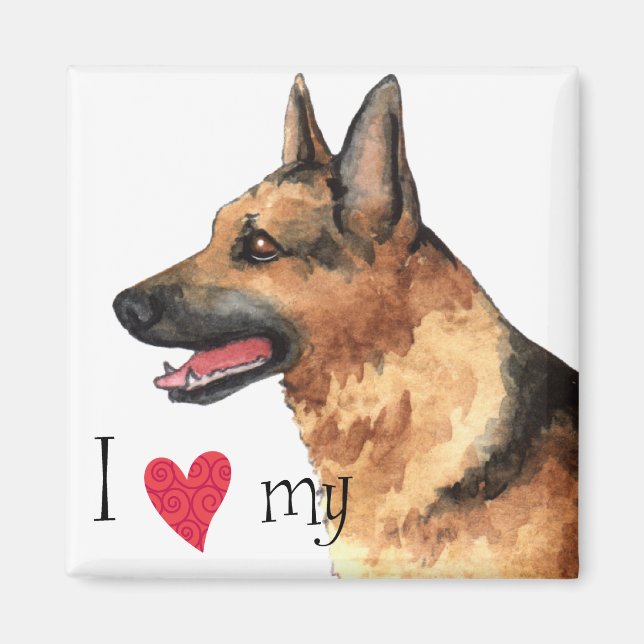 Íman Eu amo meu German shepherd (Frente)