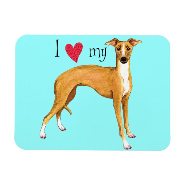 Íman Eu Amo meu Greyhound Italiano (Horizontal)