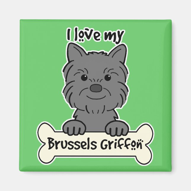 Íman Eu Amo Meu Griffon Bruxelas (Frente)