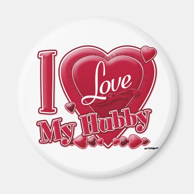 Íman Eu amo meu Hubby vermelho (Frente)