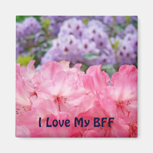 Íman Eu amo meu ímã BFF Rosa Brilhante Rhodies