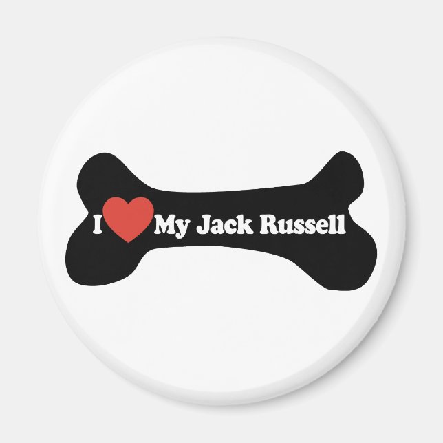 Íman Eu Amo Meu Jack Russell - Osso Do Cachorro (Frente)