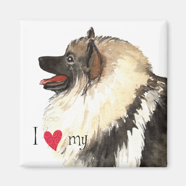 Íman Eu amo meu Keeshond (Frente)