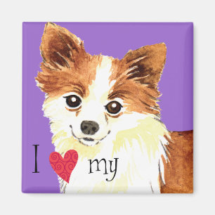 Íman Eu amo meu longo Casaco Chihuahua