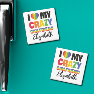 Íman Eu amo meu namorada louco qualquer nome arco-íris