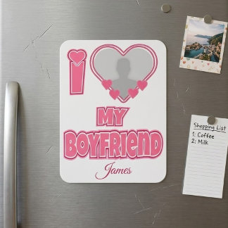 Íman Eu Amo Meu Namorado Personalizado – Adicionar Foto