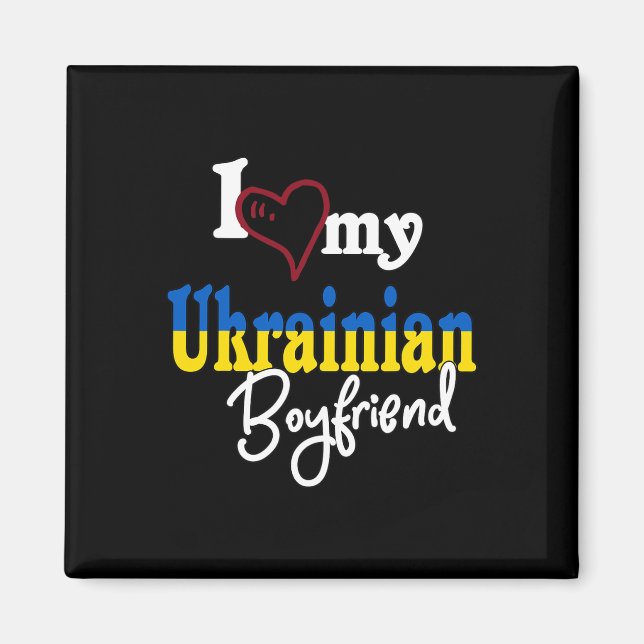 Íman Eu Amo Meu Namorado Ucraniano Presente Combinando  (Frente)