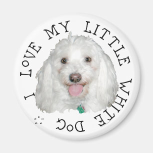 Íman Eu Amo Meu Pequeno Cão Branco (Resgate)