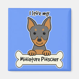Íman Eu amo meu Pinscher diminuto