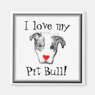 Íman Eu amo meu pitbull! ímã