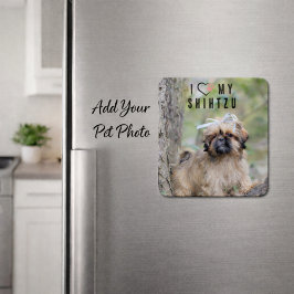 Íman Eu Amo Meu Shih Tzu Foto Ímã Cachorro Fofo