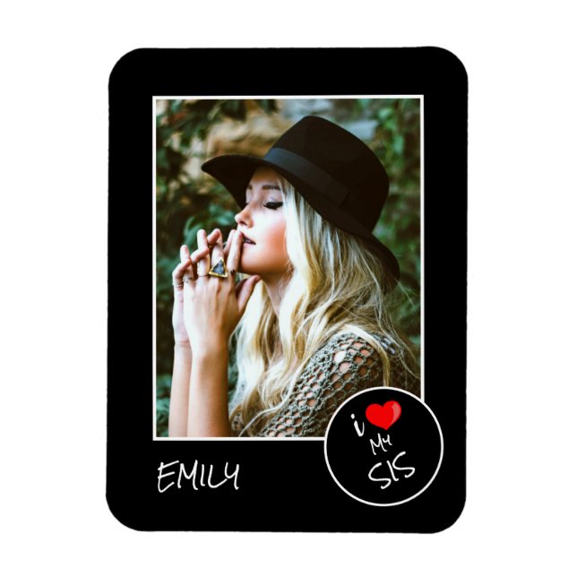 Íman Eu Amo Meu Sis, Foto Personalizada - Personalizada (Vertical)
