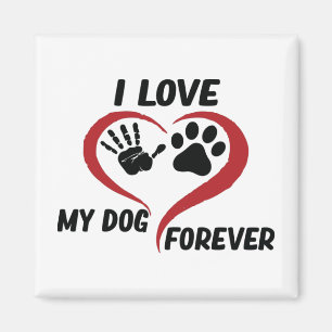 Íman Eu amo meu travesseiro decorativo de cachorro