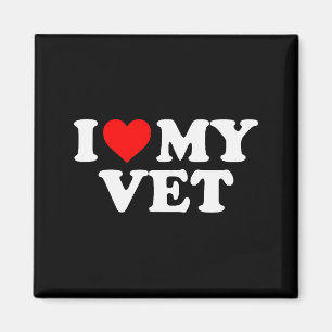 Íman Eu Amo Meu Veterinário - Coração Vermelho