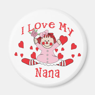 Íman Eu amo meus boneca & corações de pano de Nana