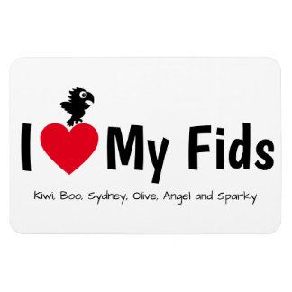 Íman Eu Amo Meus Fids Papagaio Kids