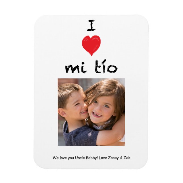 Íman Eu Amo Mi Tio Fotografia Magnet Keepsasaame (Vertical)