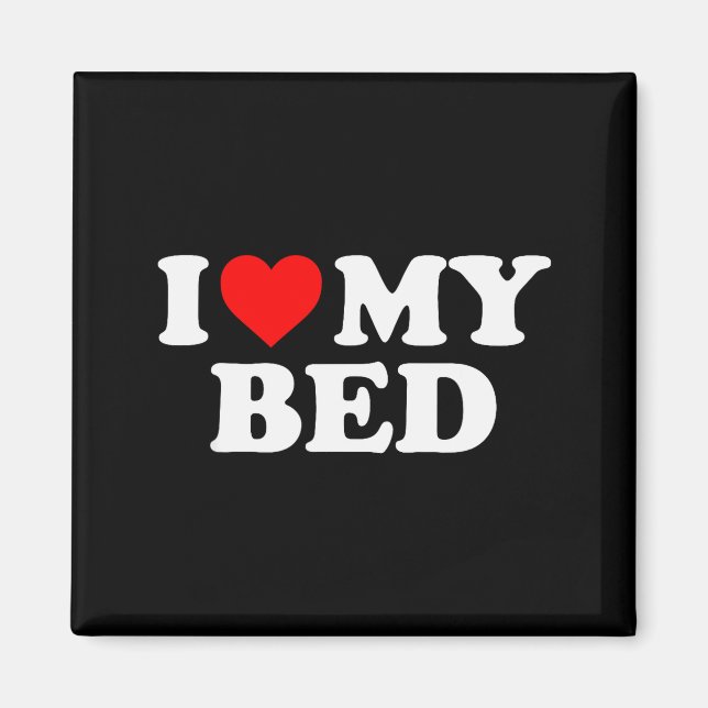 Íman Eu Amo Minha Cama - Coração Vermelho  (Frente)