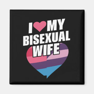 Íman Eu Amo Minha Esposa Bissexual Orgulho Bi Bandeira 