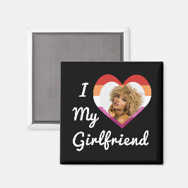 Íman Eu Amo Minha Foto Personalizada Do Orgulho Lésbico