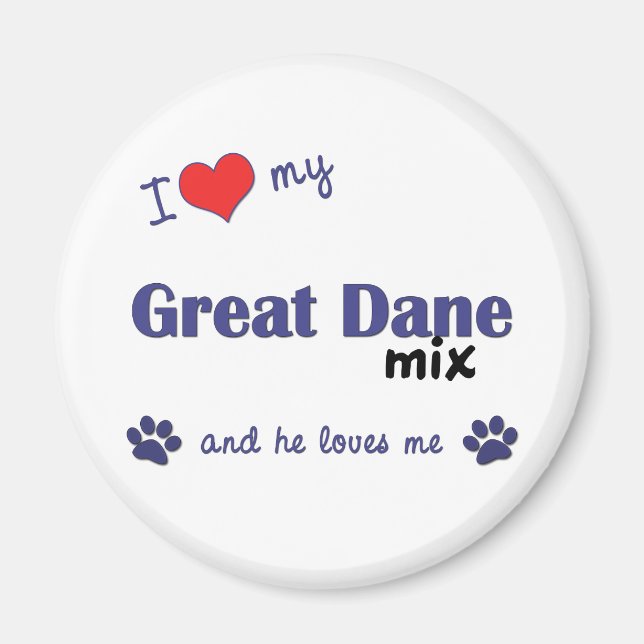 Íman Eu Amo Minha Grande Mistura De Dane (Cachorro Masc (Frente)
